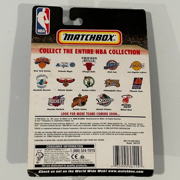 Matchbox NBA Collection Chicago Bulls Vehicle Mattel 1998 No. 36115 - Picture 3 of 3